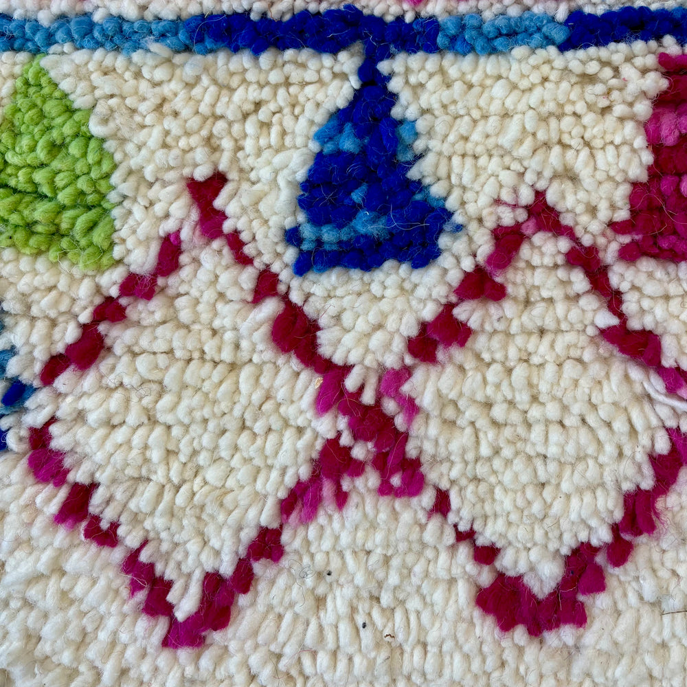 Tapis berbère AZILAL Coloré | 150 x 110 cm - 100% laine naturelle - noué à la main