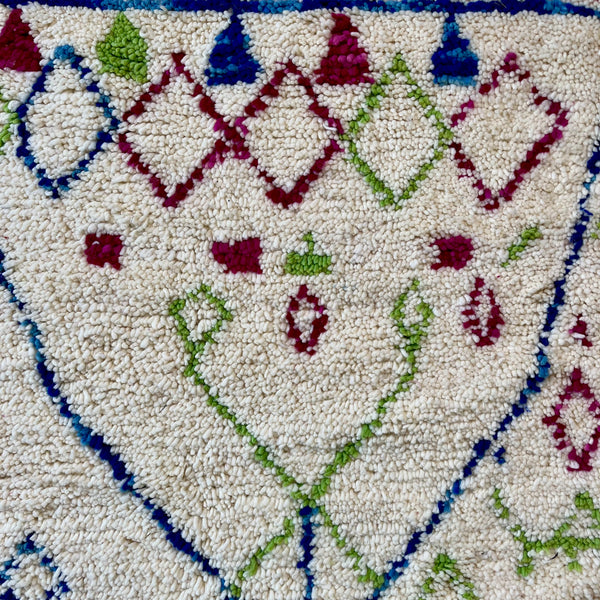 Tapis berbère AZILAL Coloré | 150 x 110 cm - 100% laine naturelle - noué à la main