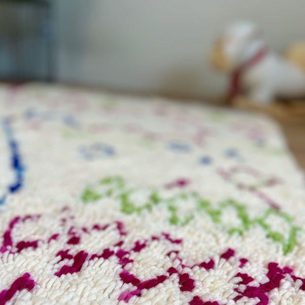 Tapis berbère AZILAL Coloré | 150 x 110 cm - 100% laine naturelle - noué à la main
