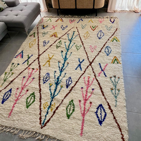 Tapis berbère AZILAL Coloré | 320x220 cm - Grand modèle - 100% laine naturelle