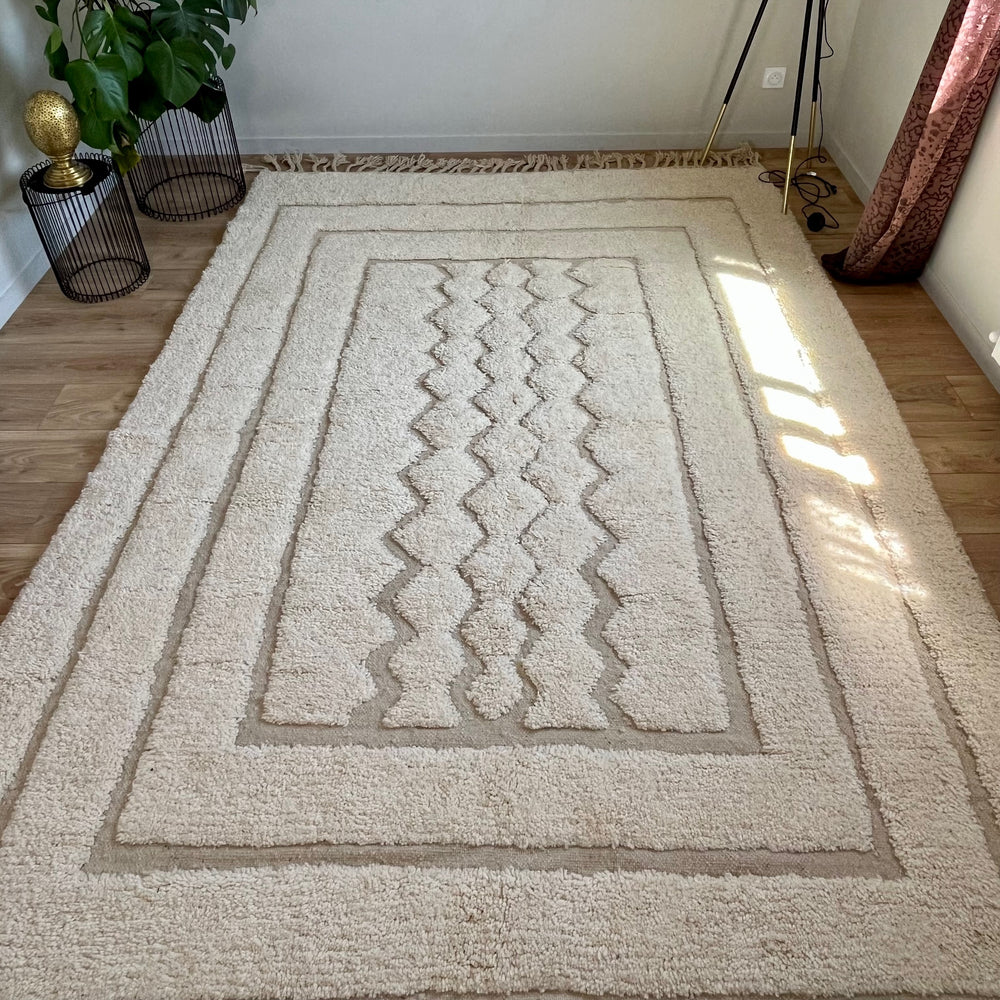 Tapis berbère Beni Ourain | 200x300 cm - laine - noué à la main